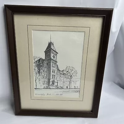 OSU University Hall Sketch By Paul Morrill Century Club With Certificate 1975 • $75