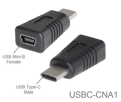 USB Type-C Male To USB Mini-B 5-Pin Female USB 2.0 Adapter USBC-CNA1 • $7.98