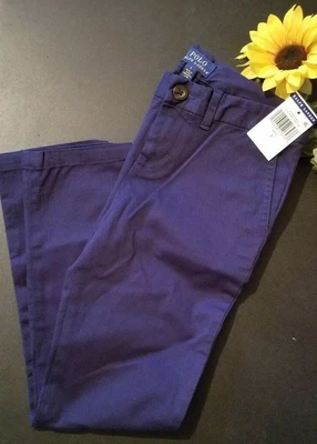 £25.44 • Buy New Girls Polo Ralph Lauren Pants Chinos  Navy School Uniform Classic Fit Size 7