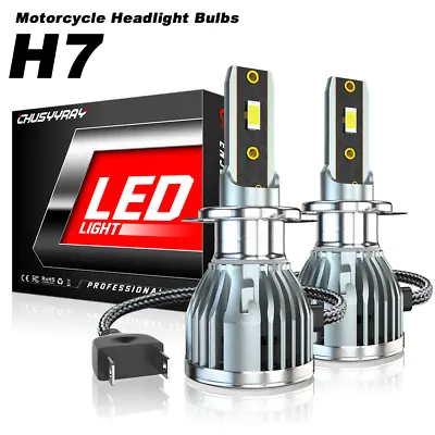 For Honda CBR1000RR CBR600RR 2003-2016 - 2pcs H7 LED Headlight Bulbs 6000K White • $23.99