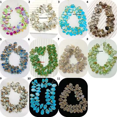 Natural Oyster Multi Composite Copper Turquoise Faceted Step Cut Size 12-20mm • £56.24