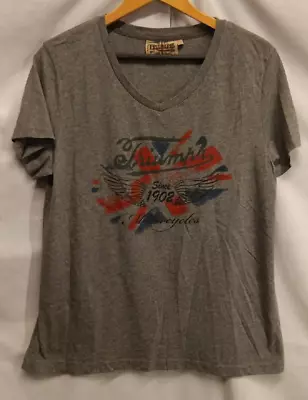 Vintage Triumph Motorcycles Tshirt Grey Logo T Shirt Size L Rare • $23.63