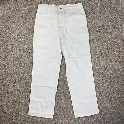 Vintage ROEBUCKS Jeans Mens 36 X 32 White Carpenter Painter Pants 100%Cotton NWT • $29.99