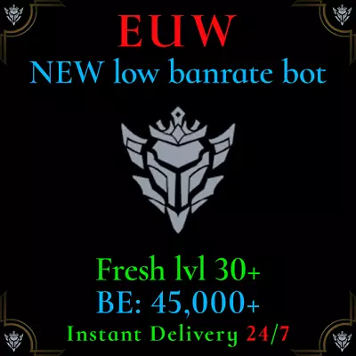 EUW Fresh Smurf LoL Acc Unranked League Of Legends Account Safe LowRisk Level 30 • £10.79