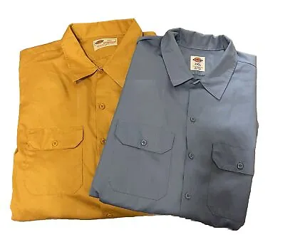 Lot Of 2 Vintage Dickies Mechanic Shirt Mens 4XL Button Up Workwear • $44.99