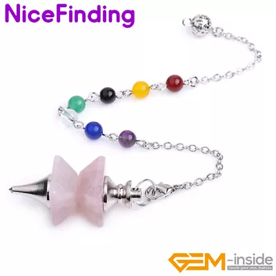 Gemstone Quartz Merkaba Pendulum Reiki Healing Pendant Dowsing 7 Chakras Gift • $4.86