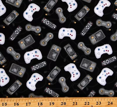 Cotton Video Game Controllers Technology Cotton Fabric Print By The Yard D511.36 • $12.95