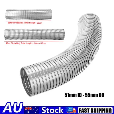 Stainless Steel Tube Flexible Stretch Exhaust Pipe 2  Inch (51mm ID) Universal • $33.59