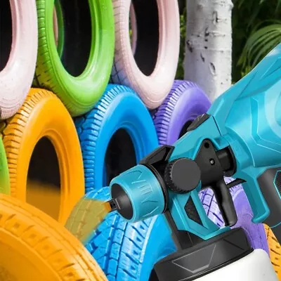 £38.47 • Buy 21V Cordless Fence Wall Paint Sprayer Electric Airless HVLP Spray Gun +2 Battery