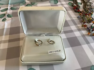 Vintage Jc Penney 10kt Gold Dolphin Earrings Original Tags And Box • $19.90