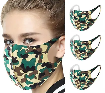 5 X Pack Face Masks Camo Reusable Mouth Covering Washable Breathable Teenage • £2.99