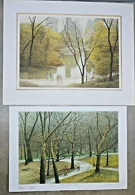 $225 • Buy Lot 2 Harold  Altman Lithographs Central Park New York City One Signed Numbered
