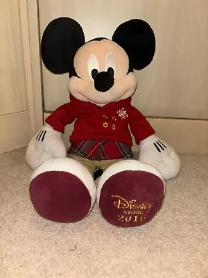 2016 Disney Store Christmas Tartan Mickey Mouse Teddy Plushie • £4.99