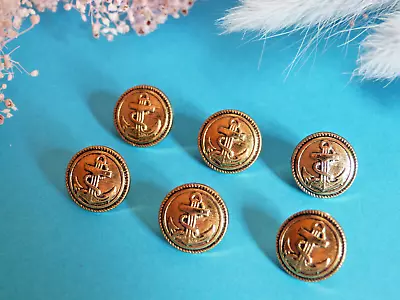 137BBIS Chequerboard Buttons   Anchor Of Navy   Golden Lot 6 Ép. Vintage • £4.86