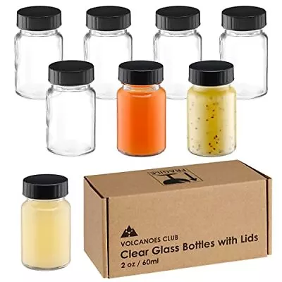 2oz Glass Jars + Lids Small Containers With Screw Caps Leakproof/Wide Mouth 8PCS • $17.82