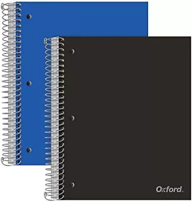 Spiral Notebooks 5-Subject Wide Ruled Paper Durable Plastic Cover 200 Sheets • $24.99