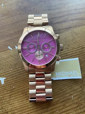 Michael Kors RUNWAY PINK DIAL ROSE GOLD-TONE LADIES WATCH MK5931 NWT • $79.99