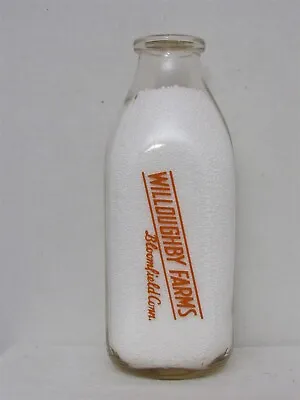 SSPQ Milk Bottle Willoughby Farms Dairy Farm Bloomfield CT HARTFORD COUNTY RARE • $24.99