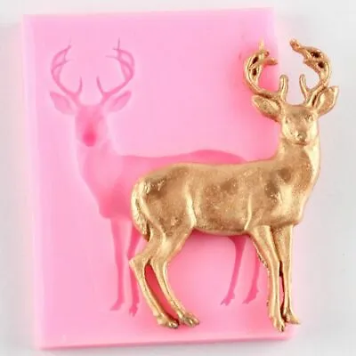 3D Deer Silicone Molds Cake Decoration Christmas 3D Cupcake Chocolate Moulds DIY • $13.55