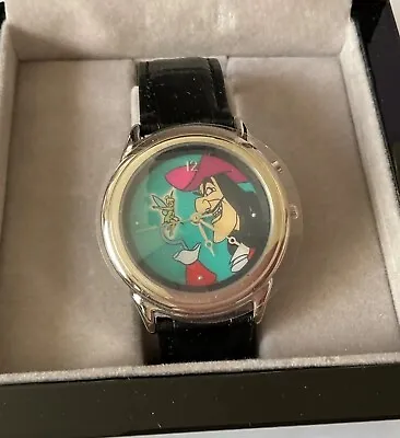 Disney Peter Pan Captain HOOK & TINKER BELL WATCH Signed MARC DAVIS COA LE 500 • $299.95