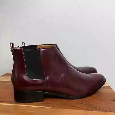 Gap Low Heel Chelsea Bootie Plum Wine Maroon Burgundy Purple Black Boots Size 10 • $25