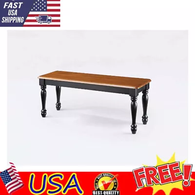 Solid Wood Dining Bench Armless Seat Furniture Dining Room W/ 2 People Black New • $112.50