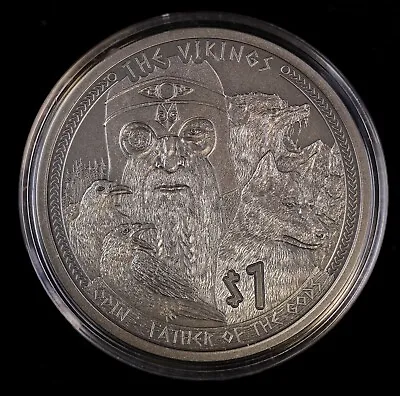 2022 Samoa The Vikings Odin Father Of The Gods Antiqued 1/2 Oz .999 Silver Coin • $64.49