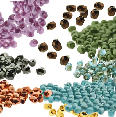$11.81 • Buy Tiny Fire Polish True2s 2mm Czech Glass Faceted Round Beads U-Pick