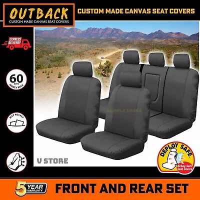 Canvas Custom Seat Covers For Nissan Navara D40 ST-X 10/2007-2/2015 2Rows CHAR • $208.05