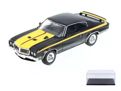 Diecast Car & Display Case 1970 Buick Gsx Black W/yellow Detail Welly 22433 1/24 • $19.99