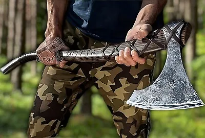 40  Two Handed Big Viking Battle Axe Hand Forged Huge Dane Axe Ragnarok War Axe • $149.99