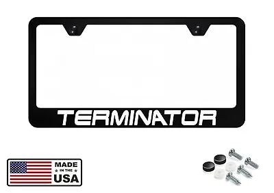 Reflective Terminator Mustang Cobra Premium Stainless Steel License Plate Frame • $19.95