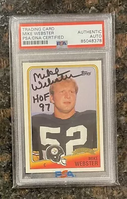 1997 Mike Webster Topps HOF Class Signed Card 4 Of 4 PSA DNA Auto Cert Steelers • $189.99