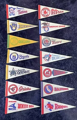 Late 1970s / Early 1980s MLB Baseball Felt Pennants 9  X 4  Lot Of 14 • $0.79