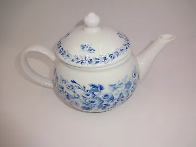 Laura Ashley Sophia Teapot Tea Pot & Lid White Blue Floral 5 Cups • $34.99