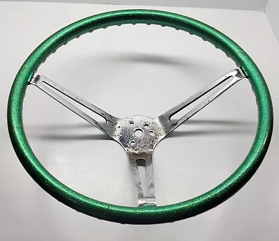 Vintage Green Metalflake Steering Wheel Rat Rod California Gang Green Deep Spoke • $199.99