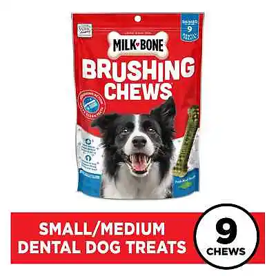 Milk-Bone Brushing Chews Dental Dog Treats Fresh Breath S/M 7.1 OZ Bag • $8.99