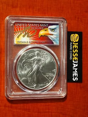 2023 Silver Eagle Pcgs Ms70 Thomas Cleveland First Strike Eagle With Sun Label • $51