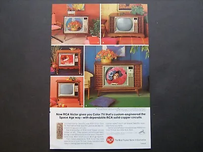1966 RCA Victor Color TV Vintage '66 Ad-- Custom Engineered The Space-Age Way  • $7.95