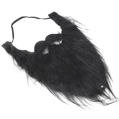 (Black)Stimulated Fake Beard Funny False Moustache Whiskers Facial Hair BGS • £3.34