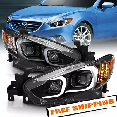 ANZO 121516 Black U-Bar Projector Headlights W/LED Turn Signal For 14-15 Mazda 6 • $527.14