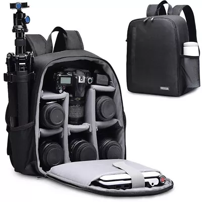 Waterproof DSLR Camera Bag Backpack Shockproof Storage Case For Canon Sony Nikon • $44.60