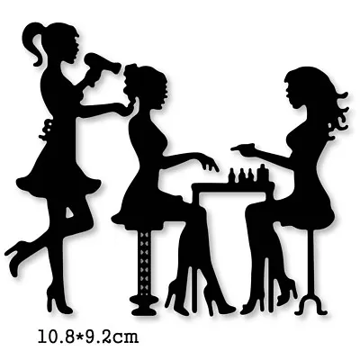 Girl Nail Art Haircut Metal Cutting Dies Stencils Scrapbooking Album Embossing  • $3.92