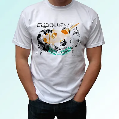£11.99 • Buy Cyprus Football Flag White T Shirt Soccer Style Design Mens Womens Kids Baby