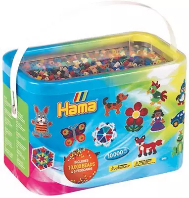 Hama Beads 10000 Beads And 5 Pegboards Tub • £21.71