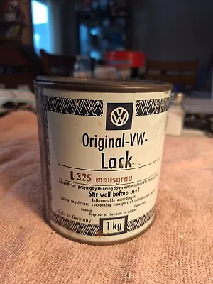 VINTAGE VW DEALER 1960s LAQUER PAINT CAN L325 MAUSGRAU SPLIT WINDOW BUS BEETLE • $48.51