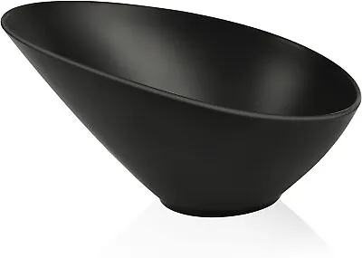 Bamboo Fiber Salad Bowls Elegant Black Serving Angled Bowls 4 Packs Black 9.5In • $38.87