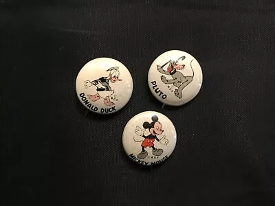 Lot Of 3 Vintage Donald Duck Peanut Butter Premium Pins Mickey Mouse Pluto • $24.50