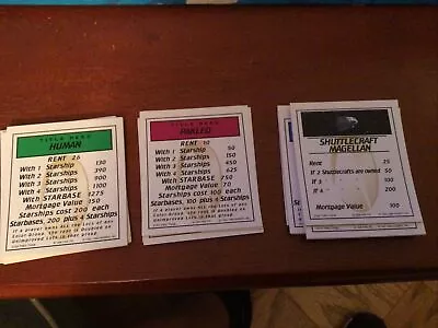 Star Trek The Next Generation Monopoly Edition Property Deeds Free Shipping • $9