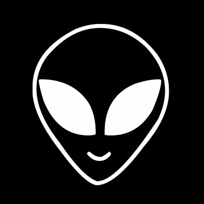 HAPPY ALIEN HEAD Vinyl Decal Sticker - FREE USA SHIPPING UFO FACE SPACE • $1.99